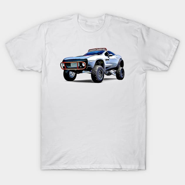 Rally Fighter Truck Cartoon T-Shirt by Auto-Prints